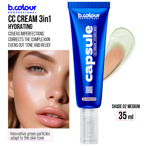 Hydrating CC cream 3in1 / 02 Medium, B.COLOUR PROFESSIONAL CAPSULE, 35 ml