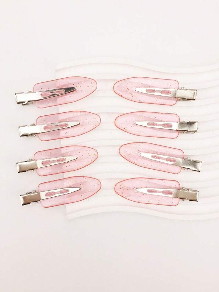 1 Pink Glitter traceless hair pins