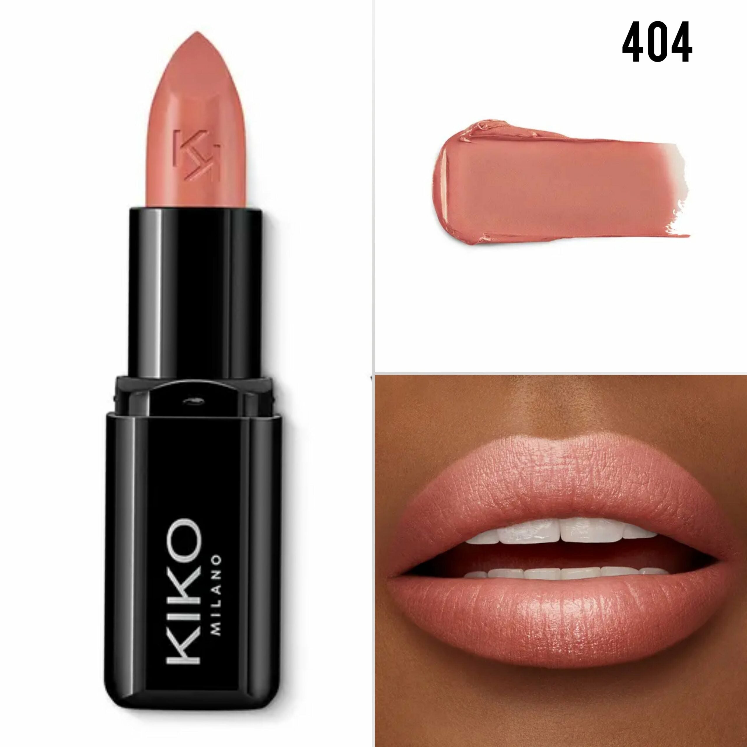 Kiko MILANO Smart Fusion Lipstick 404 - Bright Finish, Nourishing Formula