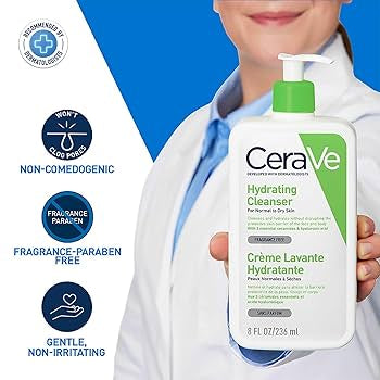 CeraVe Hydrating Facial Cleanser, Moisturizing Face Wash